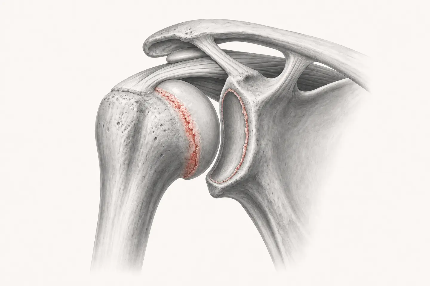 Illustration médicale de l’arthrose de l’épaule