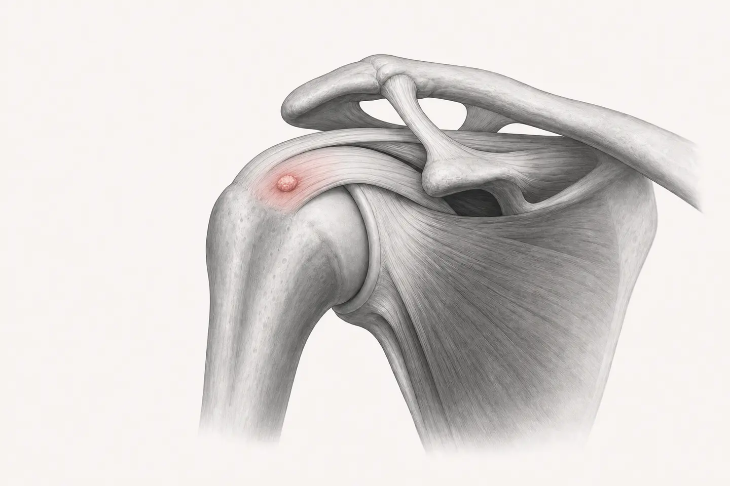 Illustration médicale des calcifications de l’épaule